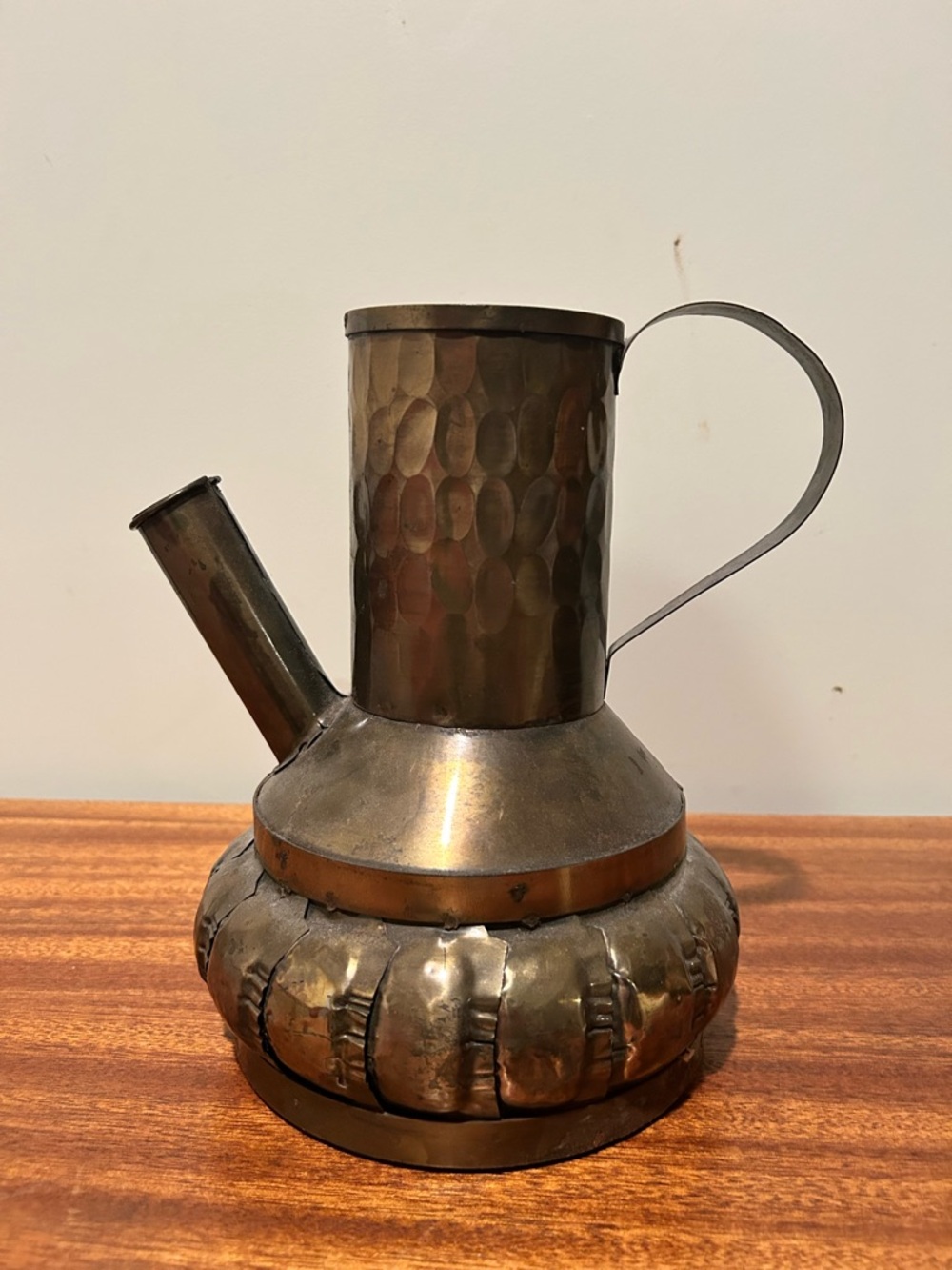 Vintage Hand-Hammered Metal (Copper and Brass? ) Vessel